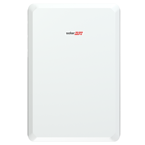 Front view of a SolarEdge battery.