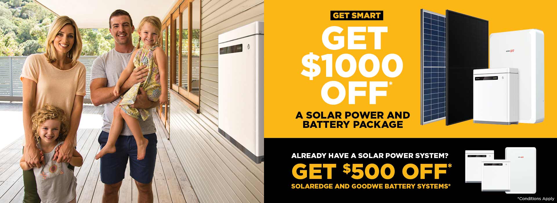 $1000 off a battery and solar power combo